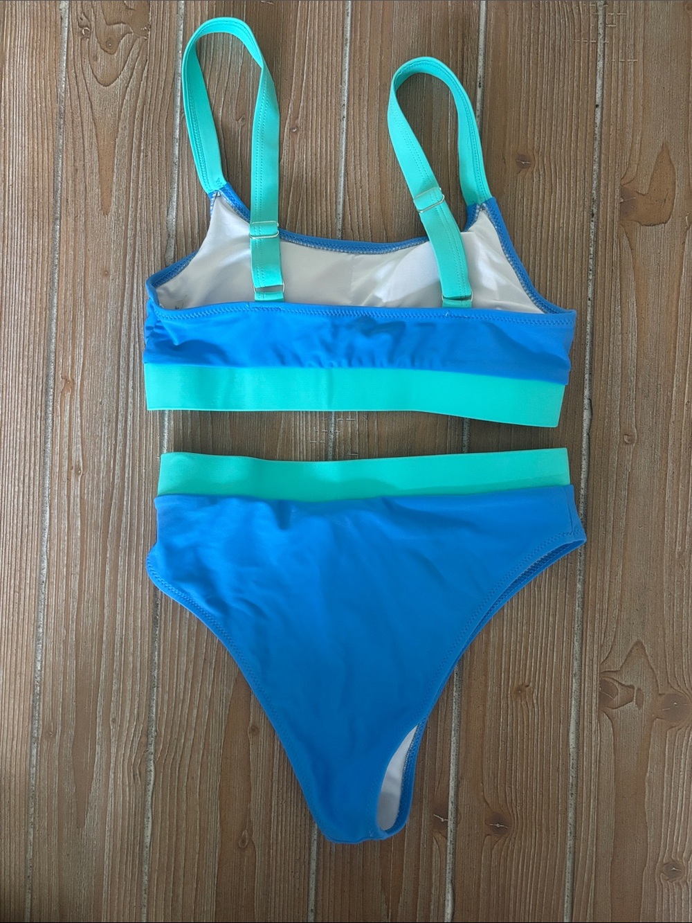 Blue & Mint Two-Tone Bikini Set - Women's Swim Bikini View 3